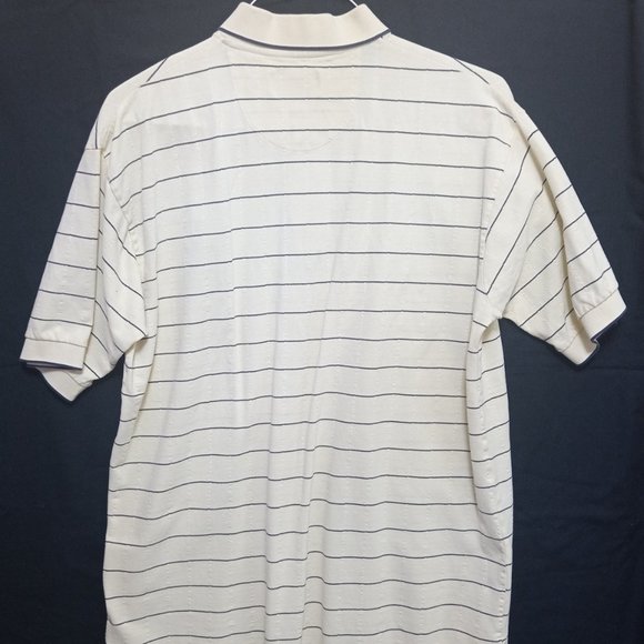 Steve Striker Fairway Golf Polo Shirt Mens Large Yellow Stripe Short Sleeve - Picture 3 of 3